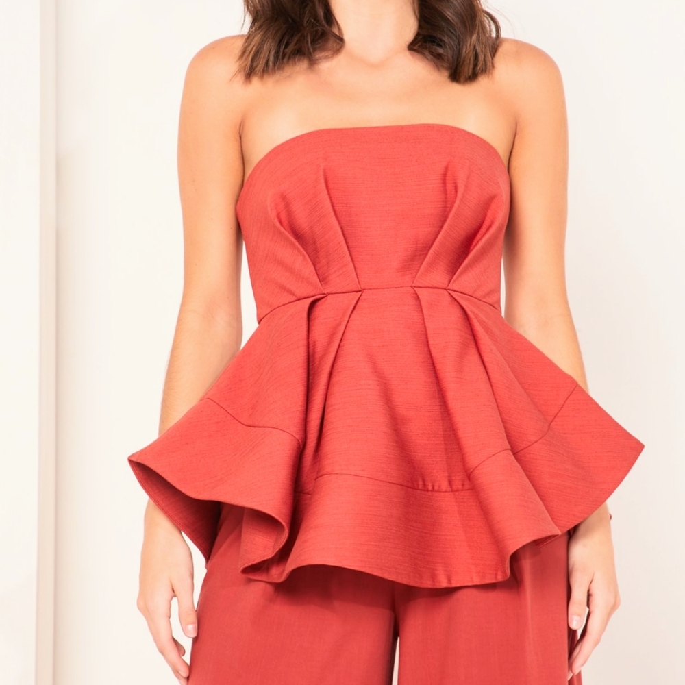 NWT Cmeo Collective Vibrant Bandeau Peplum top size XXS‎ 00